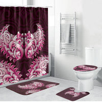 New Zealand Ta Moko Bathroom Set Aotearoa Maori Chest Tattoo Pink
