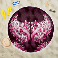 New Zealand Ta Moko Beach Blanket Aotearoa Maori Chest Tattoo Pink