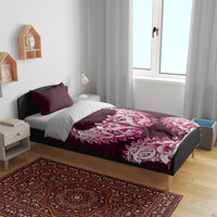 New Zealand Ta Moko Bedding Set Aotearoa Maori Chest Tattoo Pink