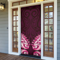 New Zealand Ta Moko Door Cover Aotearoa Maori Chest Tattoo Pink