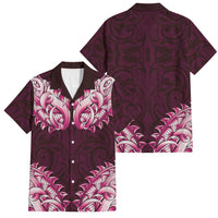 New Zealand Ta Moko Family Matching Long Sleeve Bodycon Dress and Hawaiian Shirt Aotearoa Maori Chest Tattoo Pink LT14 Dad's Shirt - Short Sleeve Pink - Polynesian Pride