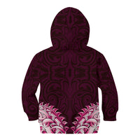 New Zealand Ta Moko Kid Hoodie Aotearoa Maori Chest Tattoo Pink