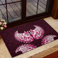 New Zealand Ta Moko Rubber Doormat Aotearoa Maori Chest Tattoo Pink
