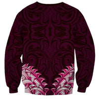 New Zealand Ta Moko Sweatshirt Aotearoa Maori Chest Tattoo Pink