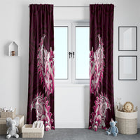 New Zealand Ta Moko Window Curtain Aotearoa Maori Chest Tattoo Pink