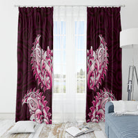 New Zealand Ta Moko Window Curtain Aotearoa Maori Chest Tattoo Pink