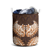 New Zealand Ta Moko Laundry Basket Aotearoa Maori Chest Tattoo Orange