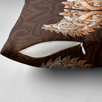 New Zealand Ta Moko Pillow Cover Aotearoa Maori Chest Tattoo Orange