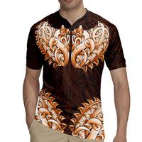 New Zealand Ta Moko Rugby Jersey Aotearoa Maori Chest Tattoo Orange