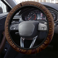 New Zealand Ta Moko Steering Wheel Cover Aotearoa Maori Chest Tattoo Orange