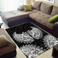 New Zealand Ta Moko Area Rug Aotearoa Maori Chest Tattoo Black