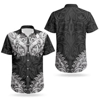 New Zealand Ta Moko Couples Matching Long Sleeve Bodycon Dress and Hawaiian Shirt Aotearoa Maori Chest Tattoo Black