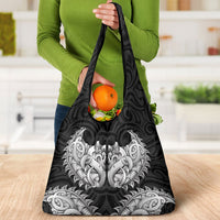 New Zealand Ta Moko Grocery Bag Aotearoa Maori Chest Tattoo Black