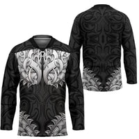 New Zealand Ta Moko Hockey Jersey Aotearoa Maori Chest Tattoo Black