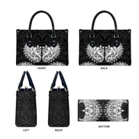 New Zealand Ta Moko Leather Bag Aotearoa Maori Chest Tattoo Black