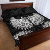 New Zealand Ta Moko Quilt Bed Set Aotearoa Maori Chest Tattoo Black