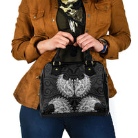 New Zealand Ta Moko Shoulder Handbag Aotearoa Maori Chest Tattoo Black