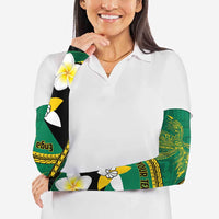 Personalised PNG Enga Provins Arm Sleeves Papua New Guinea Plumeria Melanesian Pattern - Polynesian Pride