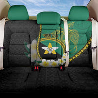 Personalised PNG Enga Provins Back Car Seat Cover Papua New Guinea Plumeria Melanesian Pattern LT14 One Size Black - Polynesian Pride