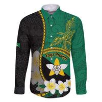 Personalised PNG Enga Provins Family Matching Off The Shoulder Long Sleeve Dress and Hawaiian Shirt Papua New Guinea Plumeria Melanesian Pattern - Polynesian Pride