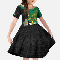 Personalised PNG Enga Provins Family Matching Short Sleeve Bodycon Dress and Hawaiian Shirt Papua New Guinea Plumeria Melanesian Pattern - Polynesian Pride
