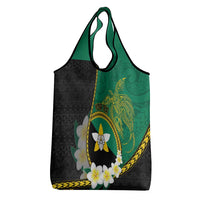 Personalised PNG Enga Provins Grocery Bag Papua New Guinea Plumeria Melanesian Pattern - Polynesian Pride