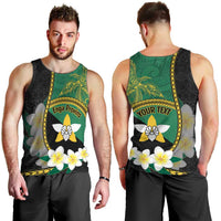 Personalised PNG Enga Provins Men Tank Top Papua New Guinea Plumeria Melanesian Pattern - Polynesian Pride