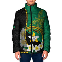 Personalised PNG Enga Provins Padded Jacket Papua New Guinea Plumeria Melanesian Pattern - Polynesian Pride