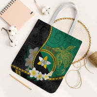 Personalised PNG Enga Provins Tote Bag Papua New Guinea Plumeria Melanesian Pattern LT14 White Strap One Size Black - Polynesian Pride