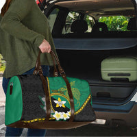 Personalised PNG Enga Provins Travel Bag Papua New Guinea Plumeria Melanesian Pattern - Polynesian Pride