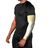 Gold White New Zealand Manta Ray Arm Sleeves Aotearoa Maori Haehae - Polynesian Pride