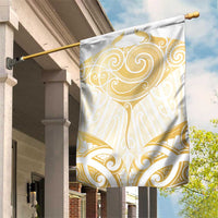 Gold White New Zealand Manta Ray Garden Flag Aotearoa Maori Haehae - Polynesian Pride