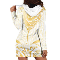 Gold White New Zealand Manta Ray Hoodie Dress Aotearoa Maori Haehae - Polynesian Pride