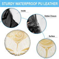 Gold White New Zealand Manta Ray Spare Tire Cover Aotearoa Maori Haehae - Polynesian Pride