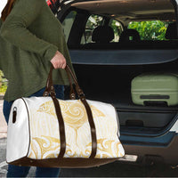 Gold White New Zealand Manta Ray Travel Bag Aotearoa Maori Haehae - Polynesian Pride