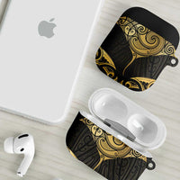 Gold Black New Zealand Manta Ray AirPods Case Aotearoa Maori Haehae LT14 - Polynesian Pride
