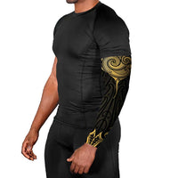Gold Black New Zealand Manta Ray Arm Sleeves Aotearoa Maori Haehae - Polynesian Pride