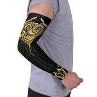 Gold Black New Zealand Manta Ray Arm Sleeves Aotearoa Maori Haehae - Polynesian Pride