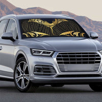 Gold Black New Zealand Manta Ray Auto Sun Shade Aotearoa Maori Haehae - Polynesian Pride