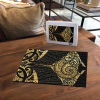 Gold Black New Zealand Manta Ray Puzzle Aotearoa Maori Haehae - Polynesian Pride