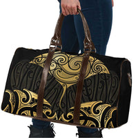 Gold Black New Zealand Manta Ray Travel Bag Aotearoa Maori Haehae - Polynesian Pride