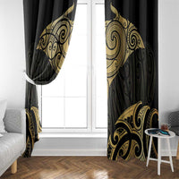 Gold Black New Zealand Manta Ray Window Curtain Aotearoa Maori Haehae - Polynesian Pride