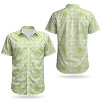 Omaomao Hawaii Iwa Bird Palaka Motifs Couples Matching Off The Shoulder Long Sleeve Dress and Hawaiian Shirt LT14 - Polynesian Pride