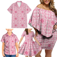 Alaka Hawaii Iwa Bird Palaka Motifs Family Matching Off Shoulder Short Dress and Hawaiian Shirt LT14 - Polynesian Pride