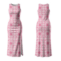 Alaka Hawaii Iwa Bird Palaka Motifs Family Matching Tank Maxi Dress and Hawaiian Shirt LT14 Mom's Dress Pink - Polynesian Pride