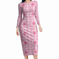 Alaka Hawaii Iwa Bird Palaka Motifs Long Sleeve Bodycon Dress