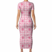 Alaka Hawaii Iwa Bird Palaka Motifs Short Sleeve Bodycon Dress LT14 - Polynesian Pride
