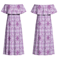 Poni Hawaii Iwa Bird Palaka Motifs Couples Matching Off Shoulder Maxi Dress and Hawaiian Shirt LT14 - Polynesian Pride