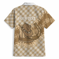 Makue Hawaii Cowboy Palaka Motifs Personalised Hawaiian Shirt Paniolo Festival Puakenikeni Lei LT14 - Polynesian Pride