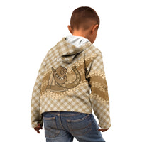 Makue Hawaii Cowboy Palaka Motifs Personalised Kid Hoodie Paniolo Festival Puakenikeni Lei LT14 - Polynesian Pride
